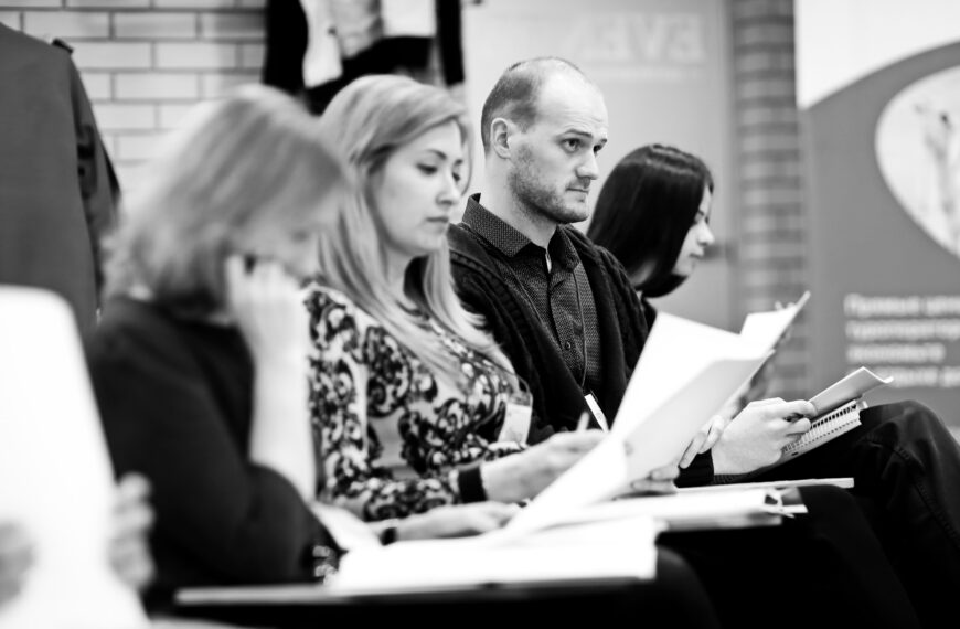 close up.the participants of the seminar in the conference room.business and education